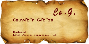 Csuvár Géza névjegykártya